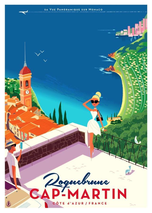 Charmant 2 Pieces Vue Sur Mer Et Monte-Carlo A Roquebrune Cap Martin Екстер'єр фото